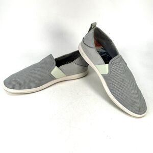 OluKai Hale'iwa Slip On Shoes Women's 11 Grey & Mint Mesh Boat Shoe